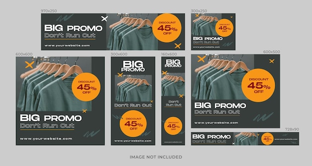 Fashion Big promo social media web ads banner big set