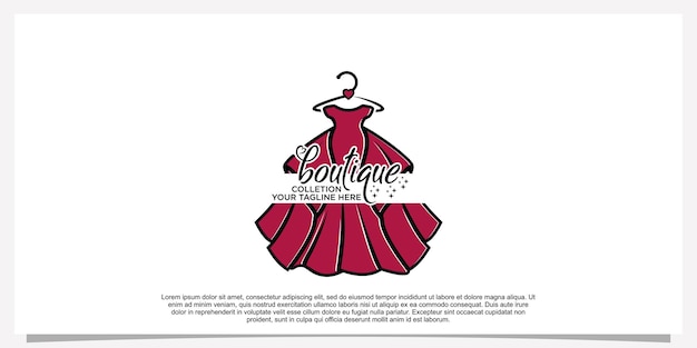 Fashion boutique logo and store logo label emblem Premium Vector