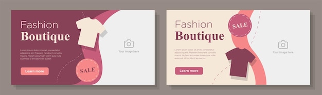 Fashion boutique online banner template set clothes shop advertisement horizontal ad merchandise