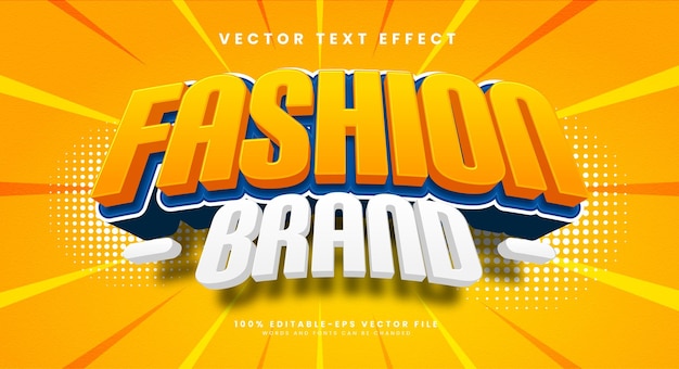 Fashion brand 3d editable vector text style effect suitable for fashion product themes