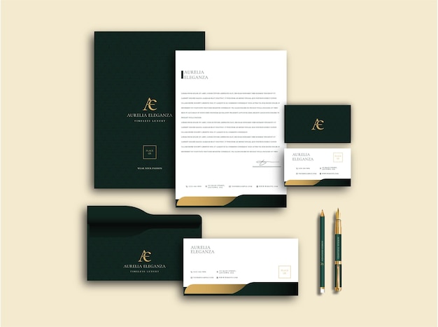 Vector fashion brand aurelia eleganza stationery