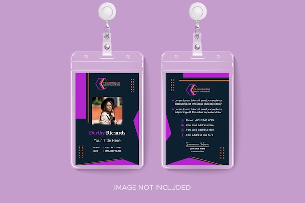 Fashion brand employee identity card graphic template