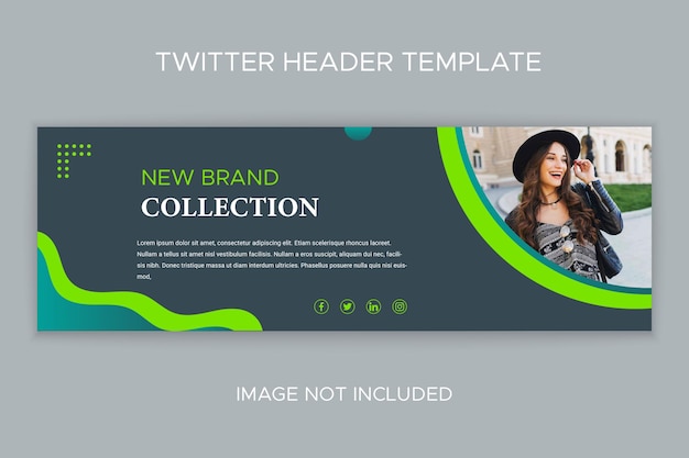 Vector fashion brand promotion social media twitter banner template