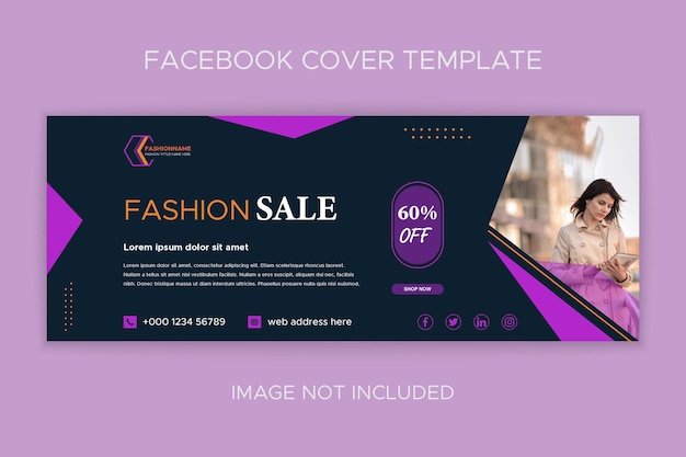 Fashion brand social media Facebook Cover graphic template