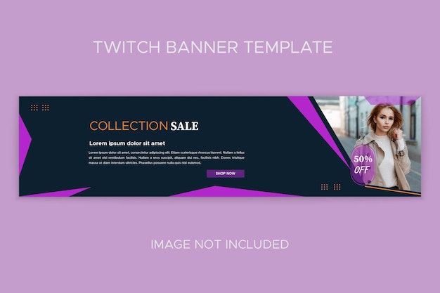 Fashion brand social media twitch banner graphic template