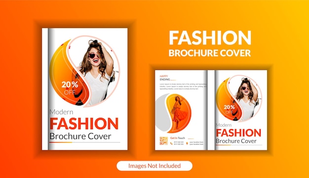 Vector fashion brochure cover design template or minimal fashion magazine fashion flyer design