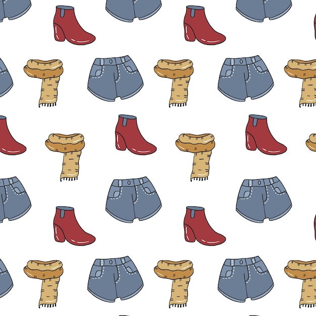 Vector fashion clothing repeating pattern