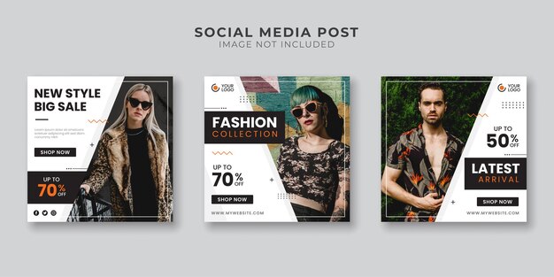 Vector fashion collection sale social media post template
