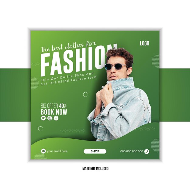 fashion collection in social media post template