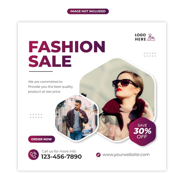 Fashion collection in social media post template