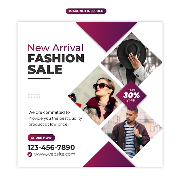 Fashion collection in social media post template