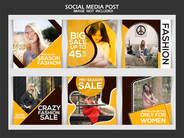 Modello di post premium di sconto creativo moda