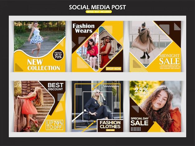 Vector fashion creative instagram banner template