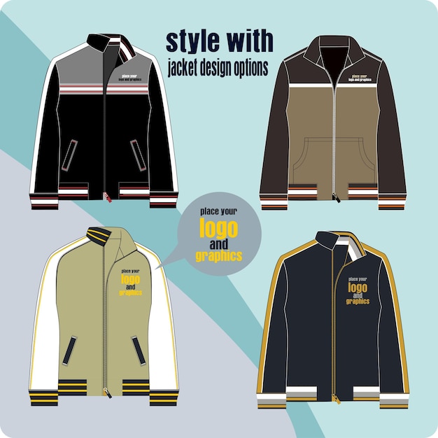 Vector fashion design sketch illustration  jackets template vector,