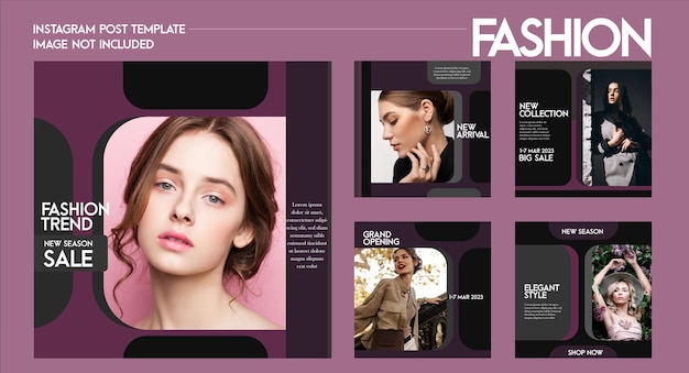 Vector fashion design on social media template post