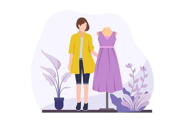 Fashion Designer Flat Design Illustration