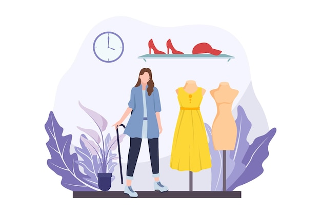 Fashion designer flat design illustration