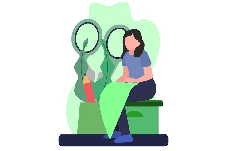 Vector fashion designer flat design illustration