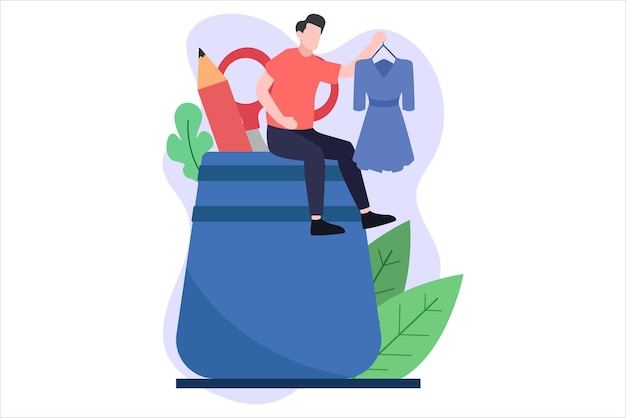 Fashion Designer Flat Design Illustration