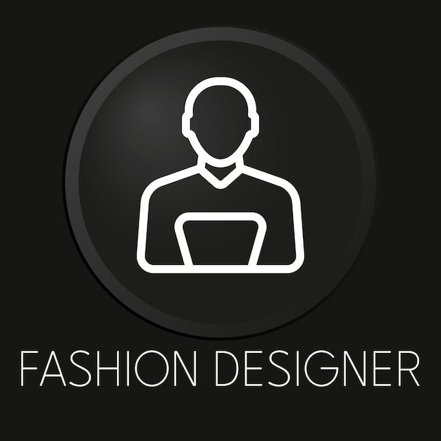 Модный дизайнер значок минимальной векторной линии на 3d-кнопке на черном фоне premium векторы
