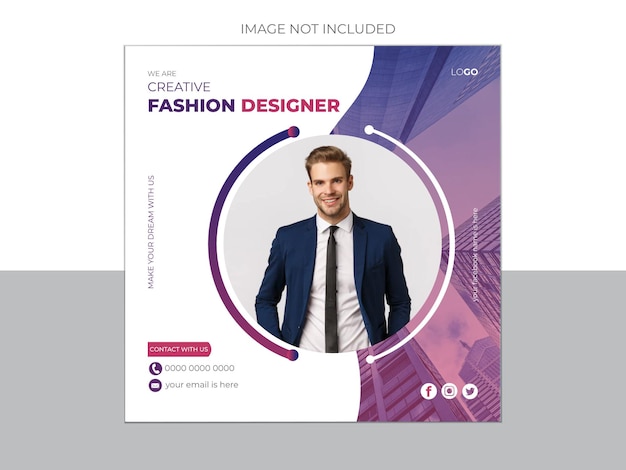 Fashion designer Social media Instagram post and story template