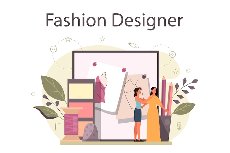 Vector ファッションデザイナーまたはテーラーコンセプト
