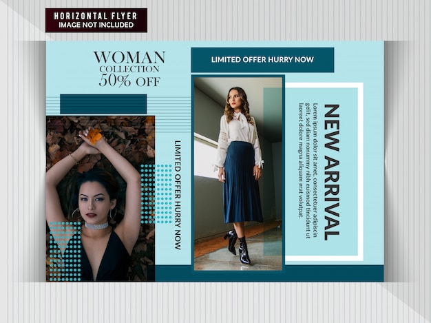 Vector fashion discount horizontal flyer template