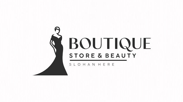 Vector fashion dress shop business logo template design