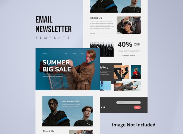 Vector fashion email newsletter template