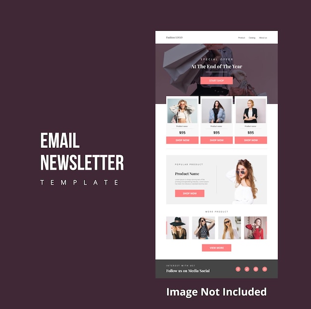 Vector fashion email newsletter template