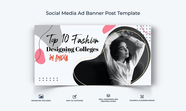 Vector fashion facebook ad banner template