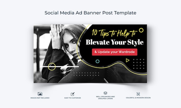 Vector fashion facebook ad banner template