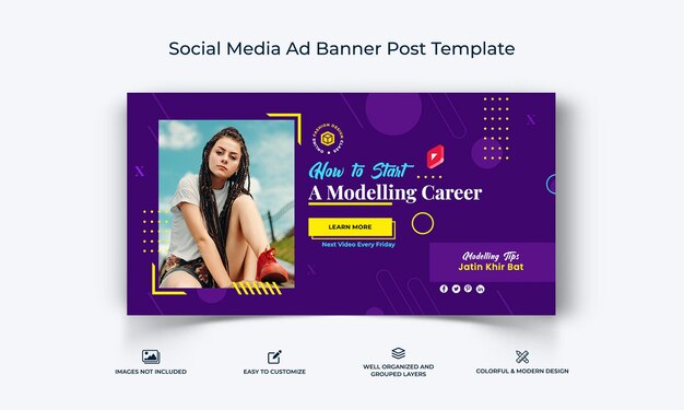 Vector fashion facebook ad banner template