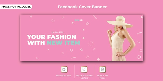 Vector fashion facebook cover banner template