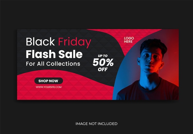 Vector fashion facebook cover black friday social media template new sale banner design