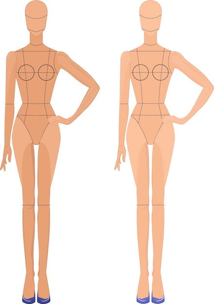 Vector fashion figure template