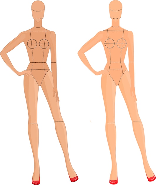 Vector fashion figure template