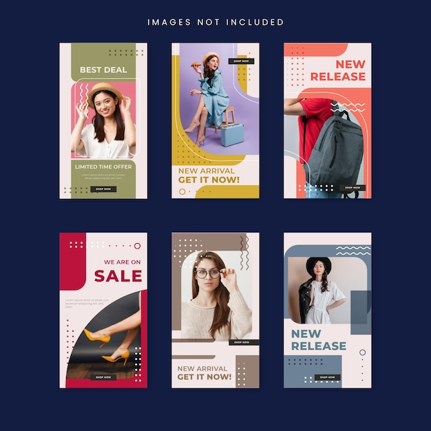 fashion flash sale instagram stories social media template premium vector