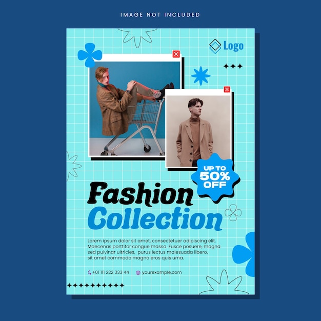 Fashion flat design flyer template