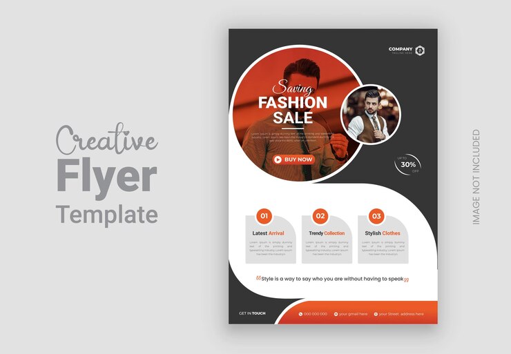 Vector fashion flyer design template and online modern shopping cover poster