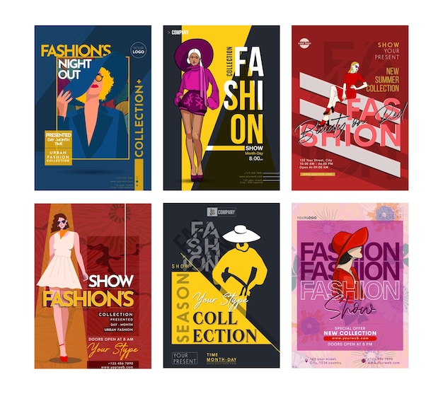 Vector fashion flyer design template