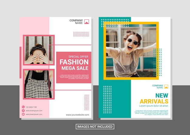 Premium Vector | Fashion flyer design with photo template