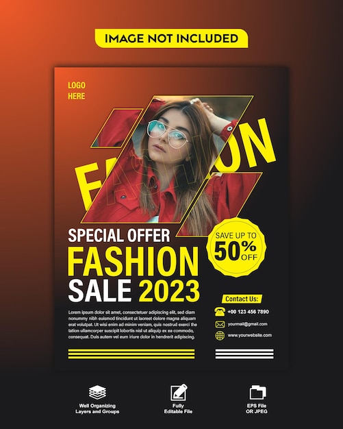 Fashion flyer template design 2023