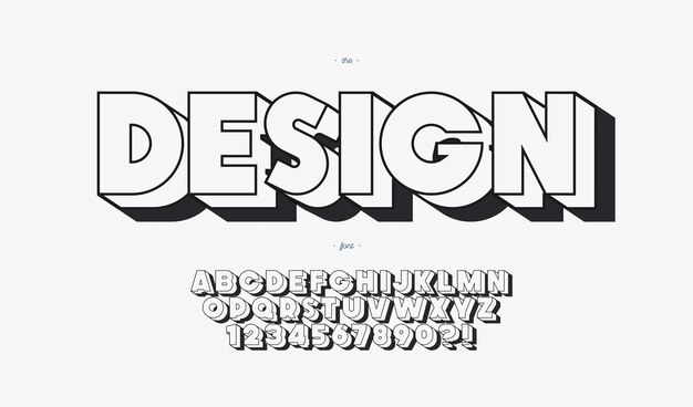 Vector fashion font effect vector schaduw