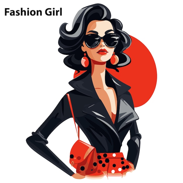Fashion Gir Mascot vector illustration