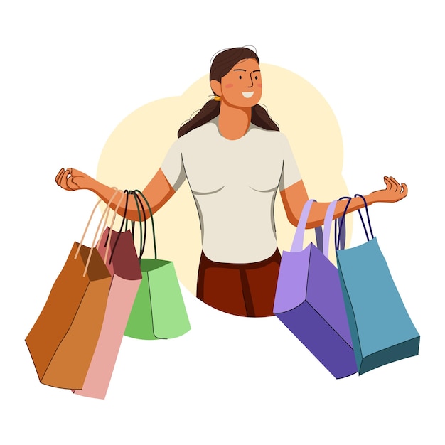 Fashion Girl Gelukkige winkelen