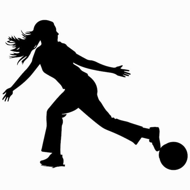 Vector a fashion girl play with ball silhouette vector illustraton