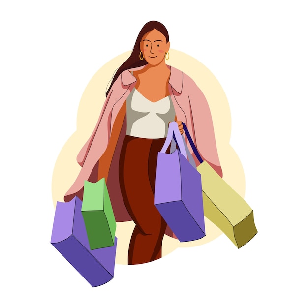 fashion girl with shopping bag
