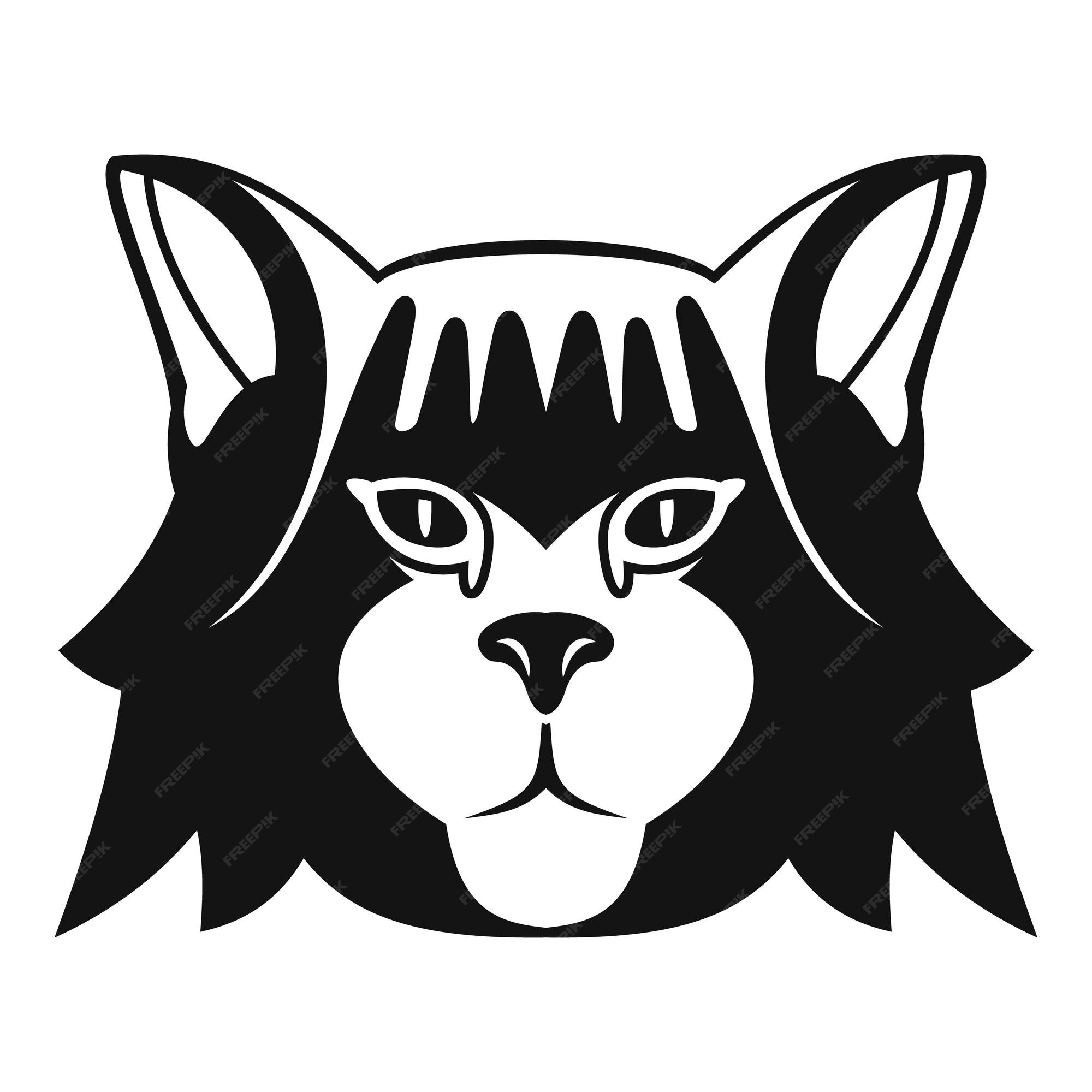 cat head icon. cat icon black on white background. cat icon simple