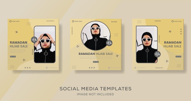 Vector fashion hijab sale banner template post premium vector